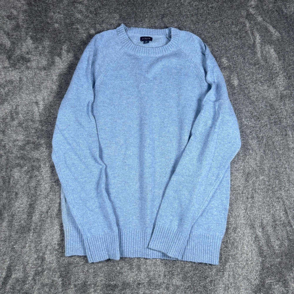 J.Crew Mens Lambswool Blend Crewneck Raglan Sweater Blue Size M 3294